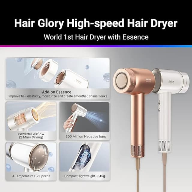 مجفف شعر استشوار شعر دريمي 1600 واط مع سرعتين وأربع درجات حرارة Dreame Hair Glory High-Speed Hair Dryer