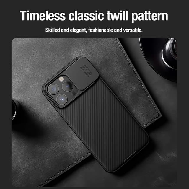 كفر ايفون 15 برو ماكس ماغ سيف أسود مع غطاء كاميرا بولي كربونات نيلكين Nillkin Magnetic Case for iPhone 15 Pro Max Case, Compatible with MagSafe, Sliding Camera Cover