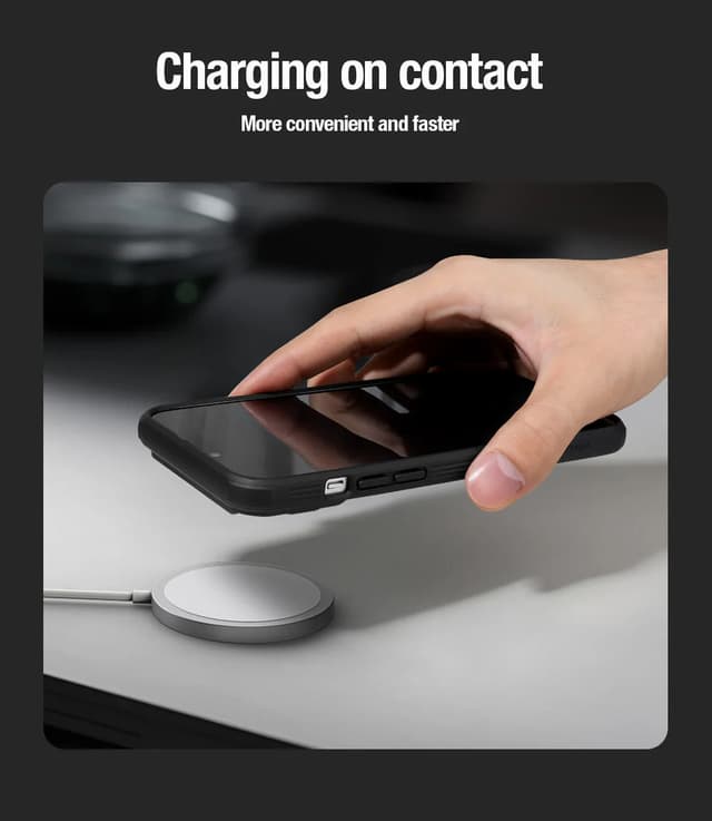 كفر ايفون 15 برو ماكس ماغ سيف أسود مع غطاء كاميرا بولي كربونات نيلكين Nillkin Magnetic Case for iPhone 15 Pro Max Case, Compatible with MagSafe, Sliding Camera Cover