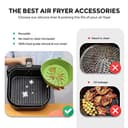 O Ozone Silicone Air Fryer Liner 7.5inch [Pack of Two] Reusable Air Fryer Silicone Basket Heat Resistant Easy Cleaning Air fryers Round Size from 2.5 Ltr to 5.5 Ltr Air fryer Oven Accessories - Red/Black