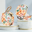 O Ozone Case for Samsung Galaxy Buds 2 Pro (2022) / Galaxy Buds 2 (2021) / Galaxy Buds Pro (2021) / Galaxy Buds Live (2020) Cute Patterns Hard Shell Protective Cover with Key Chain for Girls Women- Off white