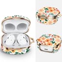 O Ozone Case for Samsung Galaxy Buds 2 Pro (2022) / Galaxy Buds 2 (2021) / Galaxy Buds Pro (2021) / Galaxy Buds Live (2020) Cute Patterns Hard Shell Protective Cover with Key Chain for Girls Women- Off white