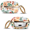 O Ozone Case for Samsung Galaxy Buds 2 Pro (2022) / Galaxy Buds 2 (2021) / Galaxy Buds Pro (2021) / Galaxy Buds Live (2020) Cute Patterns Hard Shell Protective Cover with Key Chain for Girls Women- Off white