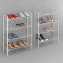 Metaltex 8 Tier Shoe Rack Silver Steel