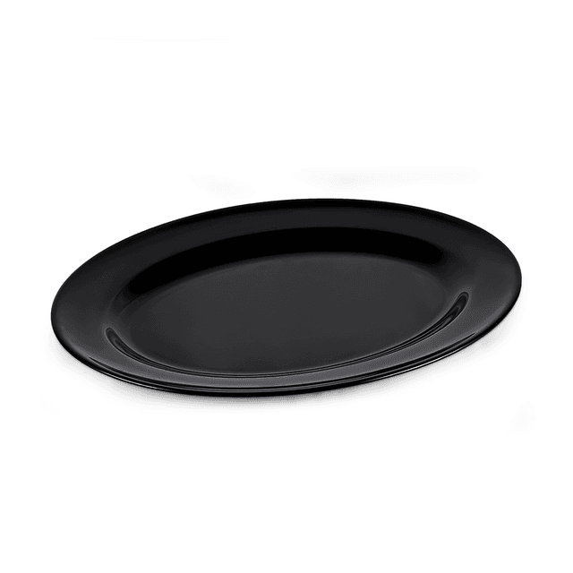 صحن طعام ميلامين 41 سم بيضوي ڤاج أسود Vague Melamine Oval Plate