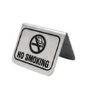 Vague No Smoking Signage Silver Stainless Steel
