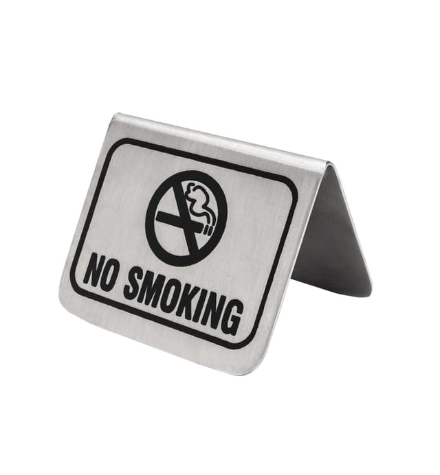 Vague No Smoking Signage Silver Stainless Steel