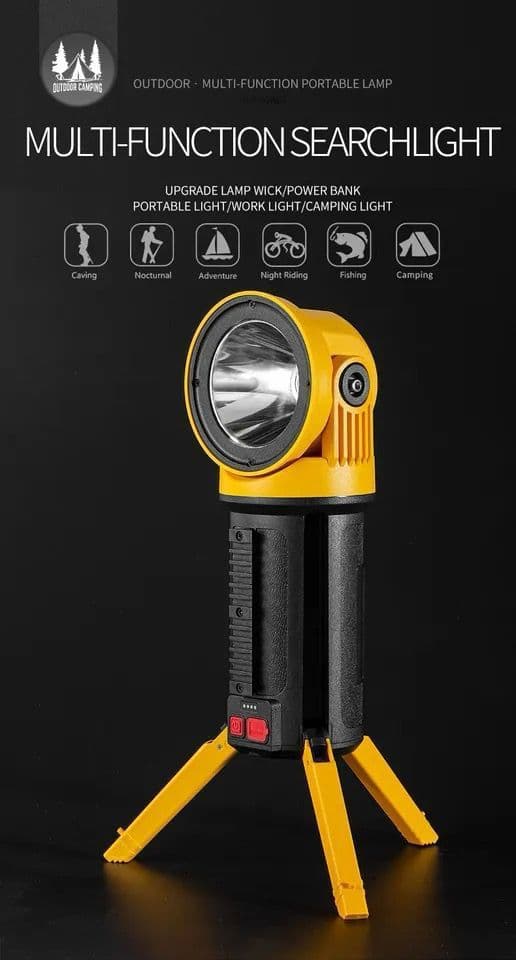 كشاف ليد خارجي 3200 لومن مع باوربانك مدمج 4500 مللي أمبير Cob Multi-Functional LED Flashlight