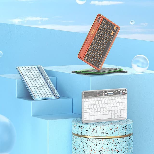 لوحة مفاتيح كيبورد ايباد لاسلكي بلوتوث هوكو Hoco Wireless keyboard S55 Transparent