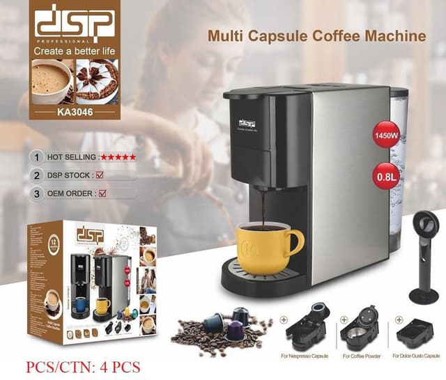 Dsp Multi Capsule Coffee Machine 1450W