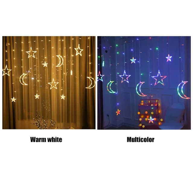 Toby's Ramadan Curtain Moon Star Decorative Lights
