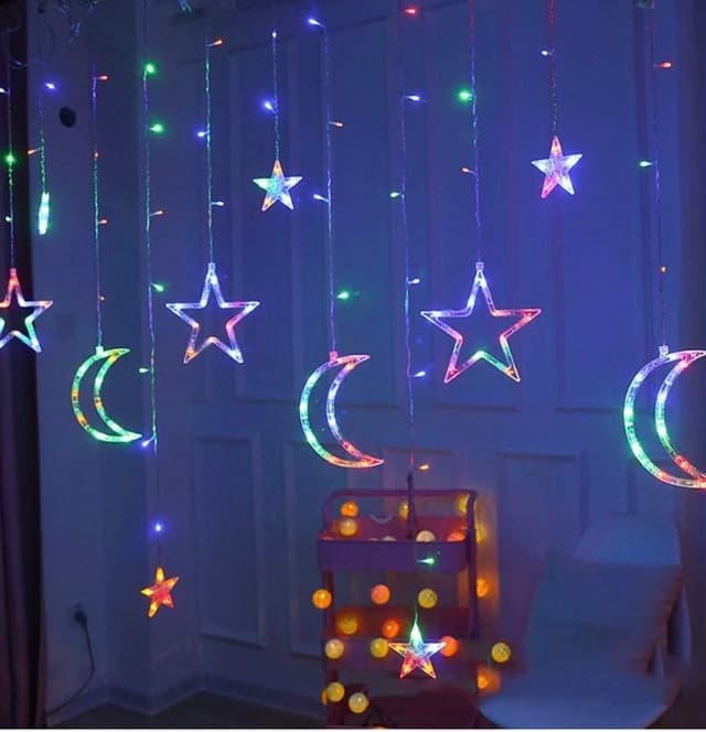 Toby's Ramadan Curtain Moon Star Decorative Lights