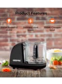 Geepas Multi Chopper With Stainless Steel Blade, 100w Powerful Copper Motor, 350ml Chopper Bowl, One Speed Control, High Power Dc Motor, Mincing Function, Coarse, Easy To Clean, Chop To Fine Mince 350 Ml 100 W Black