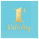 1st Birthday Blue & Gold Lunch Napkin - 35447