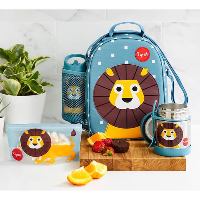 شنطة برسمة الأسد أزرق و أصفر ثري سبراوتس 3 Sprouts - Lion Lunch Bag - 146656