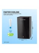 ثلاجة صغيرة 120 لتر أسود جيباس Geepas 120l Gross/92l Net Capacity Single Door Mini Defrost Refrigerator With Retro Premium Design