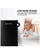 ثلاجة صغيرة 120 لتر أسود جيباس Geepas 120l Gross/92l Net Capacity Single Door Mini Defrost Refrigerator With Retro Premium Design