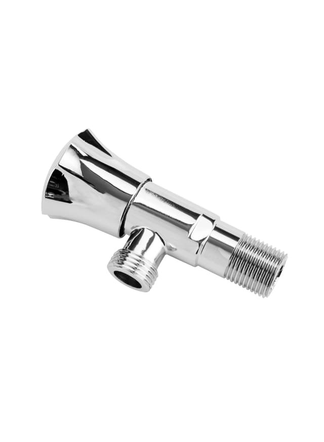 Geepas Angle Valve- Non-Ferrous Angle Valve For Toilets, Plumbing Fixtures Chrome Plated Solid Knob With Turn Ceramic Brass Cartridge G1/2-G1/2 Connection Suitable For Hot And Cold Water