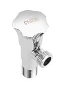 Geepas Angle Valve- Non-Ferrous Angle Valve For Toilets, Plumbing Fixtures Chrome Plated Solid Knob With Turn Ceramic Brass Cartridge G1/2-G1/2 Connection Suitable For Hot And Cold Water