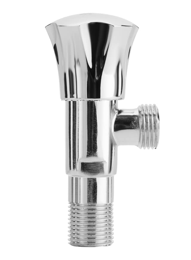 Geepas Angle Valve- Non-Ferrous Angle Valve For Toilets, Plumbing Fixtures Chrome Plated Solid Knob With Turn Ceramic Brass Cartridge G1/2-G1/2 Connection Suitable For Hot And Cold Water
