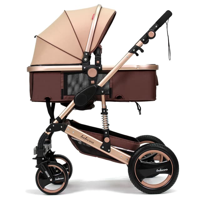 عربيه اطفال بني بيليكو Belecoo 6 Khaki Classic 3 in 1 Pram