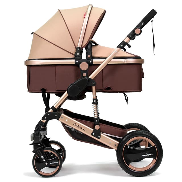 عربيه اطفال بني بيليكو Belecoo 6 Khaki Classic 3 in 1 Pram