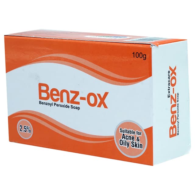 صابون صحي ضد حب الشباب للوجه والجسم 100جم بينز أوكس Benz-OX - Benzoyl Peroxide Soap 100g