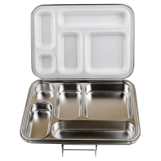 لانش بوكس للاطفال 5 أقسام فولاذ رمادي بونجور Bonjour Steel Lunch Box