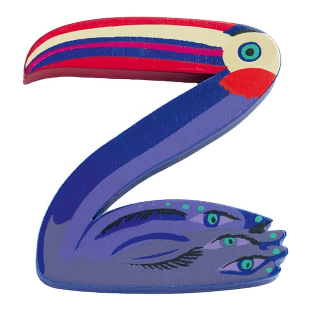 حرف z للاطفال ديكور خشب 6 سم دجيكو ثيم الحيوانات Djeco Animal Letter For Door