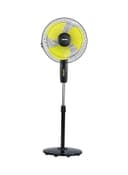 Geepas 16 Inch High Speed Pedestal Fan With 3 Blades And 3 Speed Variants 130.0 W Black , Yellow