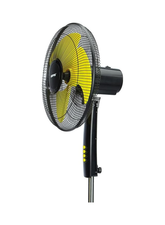 Geepas 16 Inch High Speed Pedestal Fan With 3 Blades And 3 Speed Variants 130.0 W Black , Yellow