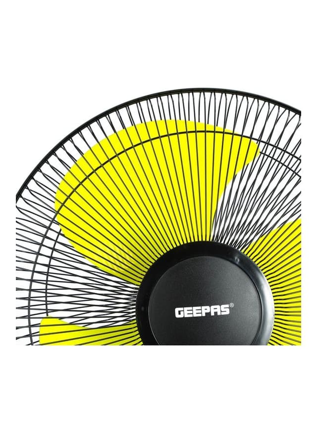 Geepas 16 Inch High Speed Pedestal Fan With 3 Blades And 3 Speed Variants 130.0 W Black , Yellow