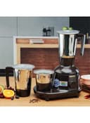 Geepas Mixer Grinder 3 In 1 Powerful Grinder Stainless Steel Jars & Blades Safety Twist Lock 750.0 W Black