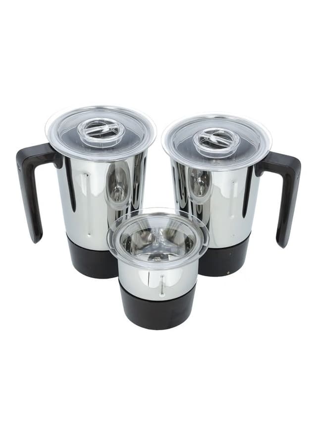 Geepas Mixer Grinder 3 In 1 Powerful Grinder Stainless Steel Jars & Blades Safety Twist Lock 750.0 W Black