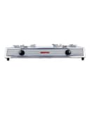 Geepas Stainless Steel Gas Cooker, Save Gas 60%, - Stainless Steel Body, Automatic Ignition System, Cast Iron Burner, High-Quality Electroplated Pan Support Silver