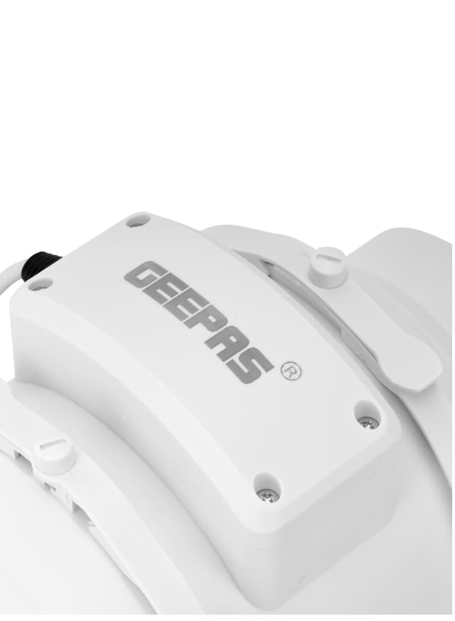 مروحة الشفط بسرعتين من جيباس لون أبيض 23 وات 4 بوصة Geepas In Line Exhaust Fan