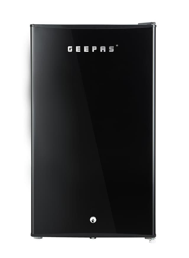 ثلاجة صغيرة 120 لتر أسود جيباس Geepas 120l Gross/92l Net Capacity Single Door Mini Defrost Refrigerator With Retro Premium Design