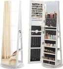 مرايا طويله لغرف النوم مع خزائن ومنظم للمكياج والمجوهرات Full Length Dressing Mirror With Jewellery Storage Organiser