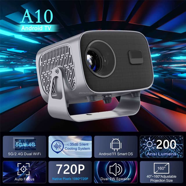 Mini Smart Portable Projector A10 Android 11.0 