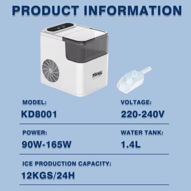 Dsp KD8001 Ice maker machine 165W 1.4L