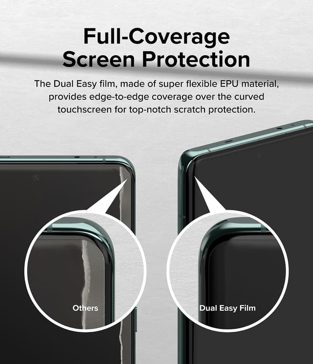 Ringke Dual Easy Film [2 Pack] Compatible with OnePlus 12 Screen Protector, Anti-Fingerprint 4-Layer HD Quality Full Cover Protection Film with Easy Installation Tool