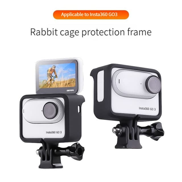 O Ozone Protective Housing Case Compatible for Insta360 Go3 Accessories, Charging Compartment Body Housing Frame Anti-Drop Holder Camera Frame Mount  for Go3 Camera -Black