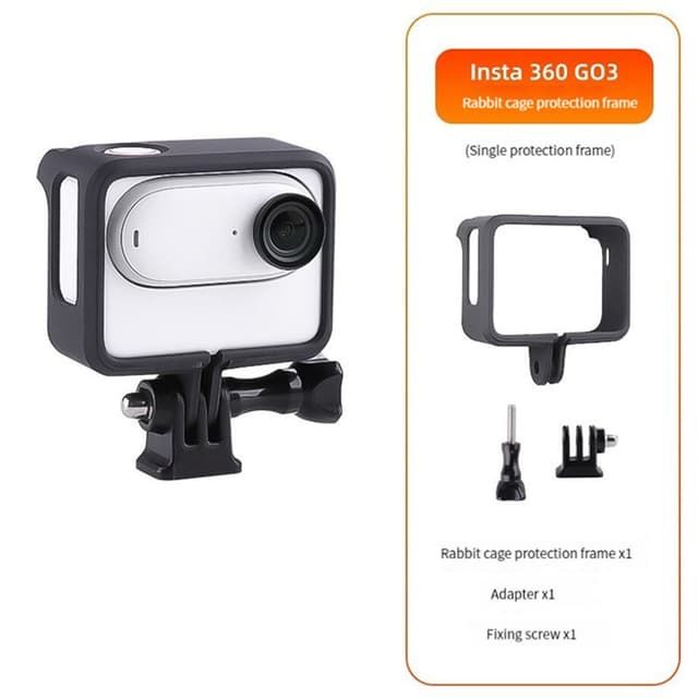 O Ozone Protective Housing Case Compatible for Insta360 Go3 Accessories, Charging Compartment Body Housing Frame Anti-Drop Holder Camera Frame Mount  for Go3 Camera -Black