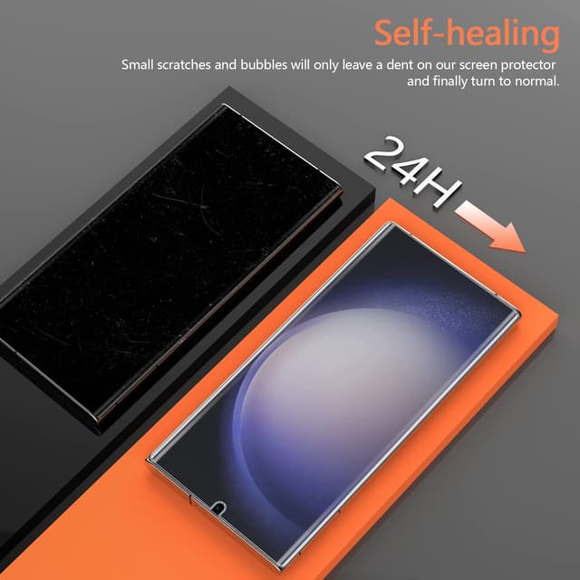 O Ozone [2 Pack] Screen Protector for Samsung Galaxy S23 Ultra 5G Flexible TPU Film, Fingerprint ID Compatible, Easy Installation, HD Clear (Front & Back)