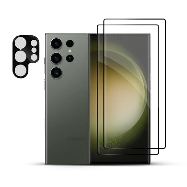 شاشة حماية سامسونج جلاكسي اس 23 الترا حزمة 2 في 1 بصلابة 9H مع واقي عدسة كاميرا أوزون O Ozone Screen Protector for Samsung Galaxy S23 Ultra With Camera Lens Protector