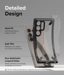 Ringke Fusion-X Compatible with Samsung Galaxy S24 Ultra 5G Case (2024), Clear Hard Back Cover Shockproof Protective Bumper Phone Cover for S24 Ultra - Black