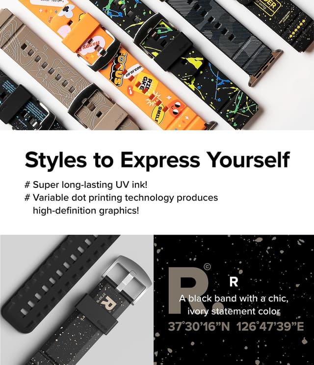 سوار ساعة سامسونج مطاط متوافق مع سامسونج غالاكسي أسود  رينجكي Ringke Rubber One Bold Watch Band for Samsung Galaxy Watch