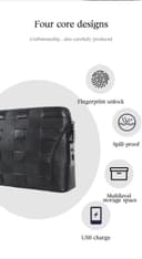 حقيبة يد رجالية جلد بالبصمة Anti theft Bag with Fingerprint Lock