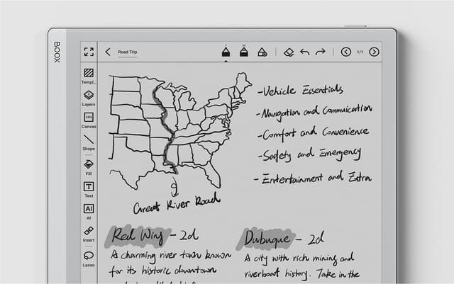 جهاز تابلت بوكس جو الذكي 10.3 بوصة رامات 4 جيجا - تخزين 64 جيجا Onyx Boox Go E-Paper E-Ink Tablet