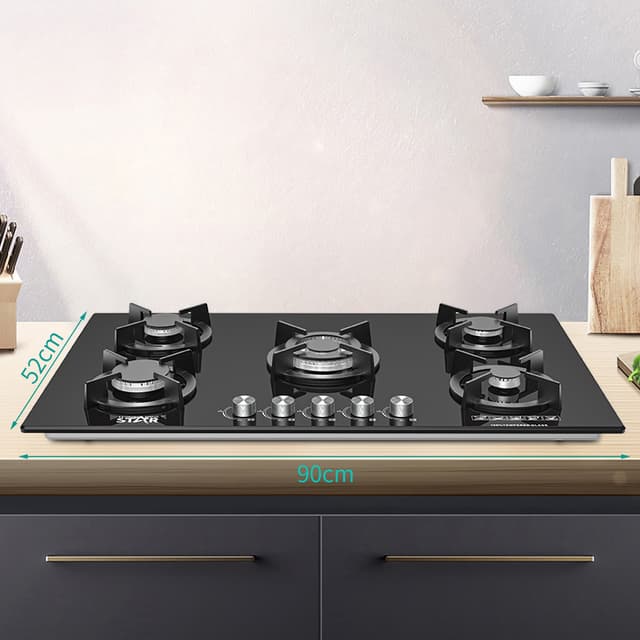 فرن بلت ان غاز 90 سم وينينج ستار 5 شمعات Winning Star Glass 5 Burner Gas Stove